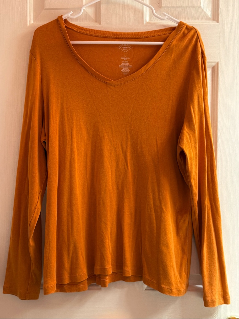 St. John's Bay Long-Sleeve V-Neck Top in Mustard